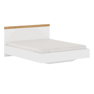 Manželská postel VENUSTA 160x200 cm, bílá/dub wotan