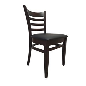 Jídelní židle LEA, masiv hnědá/černá ekokůže