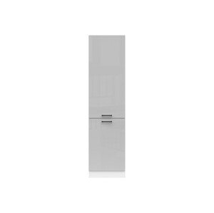 JAMISON, skříňka 195 cm, pravá, bílá/světle šedý lesk