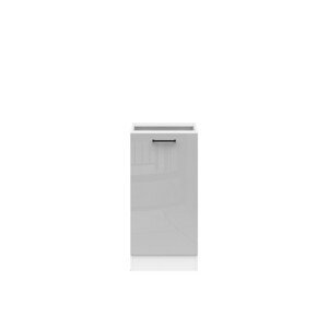 JAMISON, skříňka dolní 40 cm bez pracovní desky, levá, bílá/světle šedý lesk