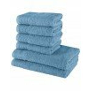 Sada 6 kusů bavlněných osušek a ručníků Bella modrá EMI