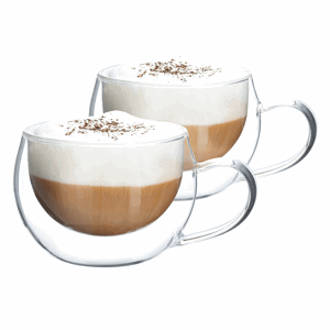 Termo sklenice, set 2 ks, šálek na cappuccino, 280 ml, HOTCOOL TYP 1