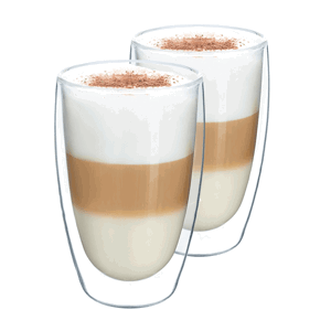 Termo sklenice, set 2 ks, na latte, 450 ml, HOTCOOL TYP 2