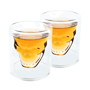 Termo sklenice, set 2 ks, lebka, 250 ml, HOTCOOL TYP 8