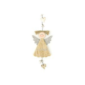 Andělíček, závěsná dřevěná vánoční dekorace ZA8609, sada 6 ks