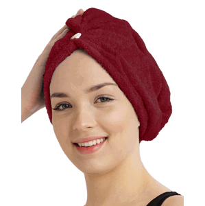 Chanar s.r.o Rychleschnoucí froté turban na vlasy, vínový