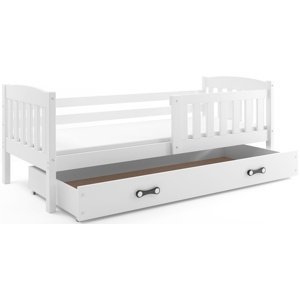 Dětská postel KUBUS 1 80x190 cm, bílá/bílá (Volba matrace: Pěnová matrace)
