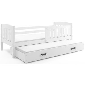 Dětská postel s přistýlkou KUBUS 2 80x190 cm, bílá/bílá (Volba matrace: Pěnová matrace)