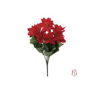 Puget vánočních růží, poinsécek červených (7hlav) . Květina umělá. UK-0030