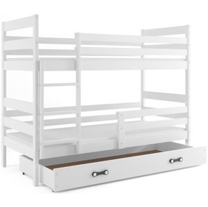 Patrová postel ERYK 80x190 cm, bílá/bílá (Volba matrace: Pěnová matrace)