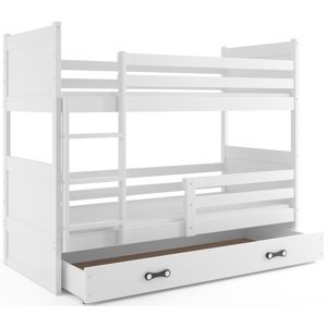 Patrová postel RICO 80x160 cm, bílá/bílá (Volba matrace: Pěnová matrace)