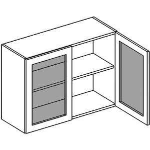 W80W horní vitrína dvojdvéřová GOBI mraž. sklo