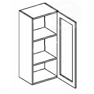 W40WP/120 h. vitrína 1-dvéřová MERLIN čiré sklo