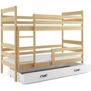Patrová postel ERYK 80x190 cm, borovice/bílá (Volba matrace: Pěnová matrace)