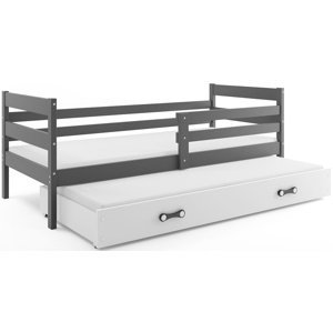 Dětská postel s přistýlkou ERYK 2 80x190 cm, grafitová/bílá (Volba matrace: Pěnová matrace)