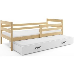 Dětská postel s přistýlkou ERYK 2 80x190 cm, borovice/bílá (Volba matrace: Pěnová matrace)