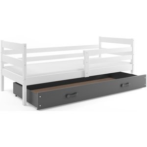 Dětská postel ERYK 1 80x190 cm, bílá/grafitová (Volba matrace: Pěnová matrace)