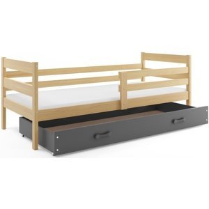 Dětská postel ERYK 1 80x190 cm, borovice/grafitová (Volba matrace: Pěnová matrace)