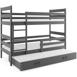Patrová postel s přistýlkou ERYK 3 80x190 cm, grafitová/grafitová (Volba matrace: Pěnová matrace)