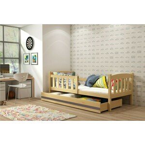 Dětská postel KUBUS 1 80x190 cm, borovice/grafitová (Volba matrace: Pěnová matrace)