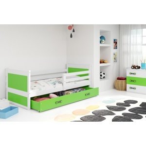 Dětská postel RICO 1 90x200 cm, bílá/zelená (Volba matrace: Pěnová matrace)
