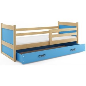 Dětská postel RICO 1 90x200 cm, borovice/modrá (Volba matrace: Pěnová matrace)