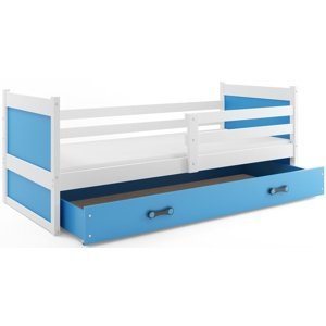 Dětská postel RICO 1 80x190 cm, bílá/modrá (Volba matrace: Pěnová matrace)