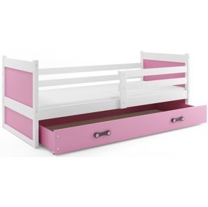 Dětská postel RICO 1 80x190 cm, bílá/růžová (Volba matrace: Pěnová matrace)