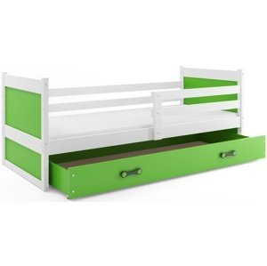 Dětská postel RICO 1 80x190 cm, bílá/zelená (Volba matrace: Pěnová matrace)