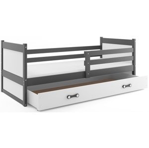 Dětská postel RICO 1 80x190 cm, grafitová/bílá (Volba matrace: Pěnová matrace)
