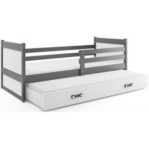 Dětská postel s přistýlkou RICO 2 80x190 cm, grafitová/bílá (Volba matrace: Pěnová matrace)