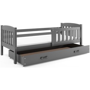 Dětská postel KUBUS 1 80x160 cm, grafitová/grafitová (Volba matrace: Pěnová matrace)
