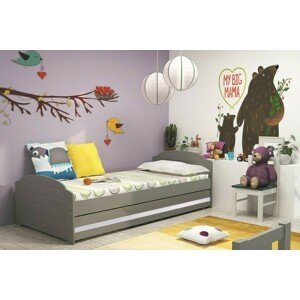 Dětská postel LILI 90x200 cm, grafitová/bílá (Volba matrace: Pěnová matrace)