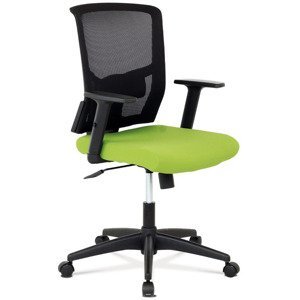 Kancelářská židle, látka zelená + černá, houpací mechnismus KA-B1012 GRN