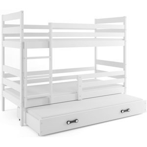 Patrová postel s přistýlkou ERYK 3 80x160 cm, bílá/bílá (Volba matrace: Pěnová matrace)
