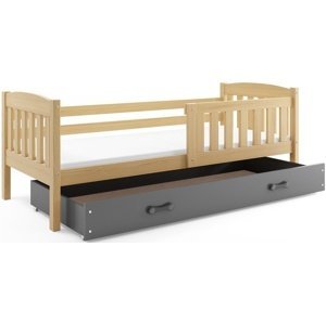 Dětská postel KUBUS 1 90x200 cm, borovice/grafitová (Volba matrace: Pěnová matrace)