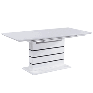 Jídelní stůl, MDF bílá, 140-180x90 cm, Medan