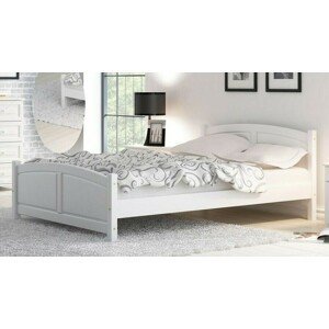 Dřevěná postel Mela 160x200 + rošt ZDARMA (Barva dřeva: Bílá)
