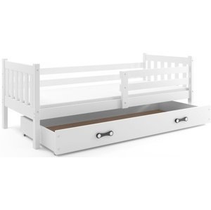 Dětská postel CARINO 1 80x190 cm, bílá/bílá (Volba matrace: Pěnová matrace)