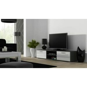 TV stolek Soho, 180 cm, šedá / bílá lesk