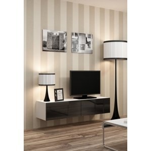 TV stolek Vigo 140 cm, bílá / černá lesk