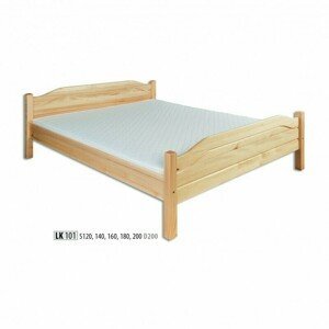 Dřevěná postel 200x200 LK101 (Barva dřeva: Ořech)