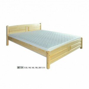 Dřevěná postel 140x200 LK104 (Barva dřeva: Borovice)