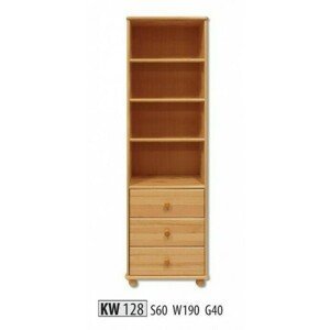 Knihovna KW128 masiv (Barva dřeva: Ořech)