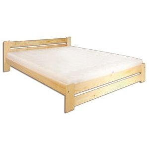 Dřevěná postel 140x200 LK118 (Barva dřeva: Ořech)