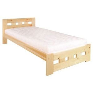 Dřevěná postel 100x200 LK145 (Barva dřeva: Borovice)