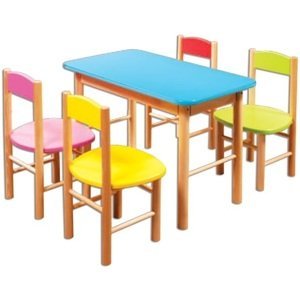 Dětský barevný stoleček AD252 (Barva: Modrá)
