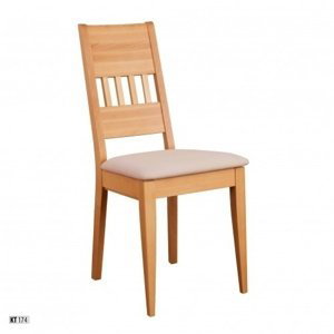 Jídelní židle KT174 masiv buk (Barva dřeva: Lausane, Barva čalounění: Tmavě hnědá)