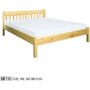 Dřevěná postel 180x200 LK116 (Barva dřeva: Borovice)