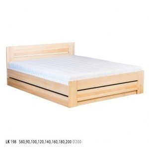Dřevěná postel 90x200 BOX buk LK198 (Barva dřeva: Buk b?lený, Volba roštu: Kovový rošt)